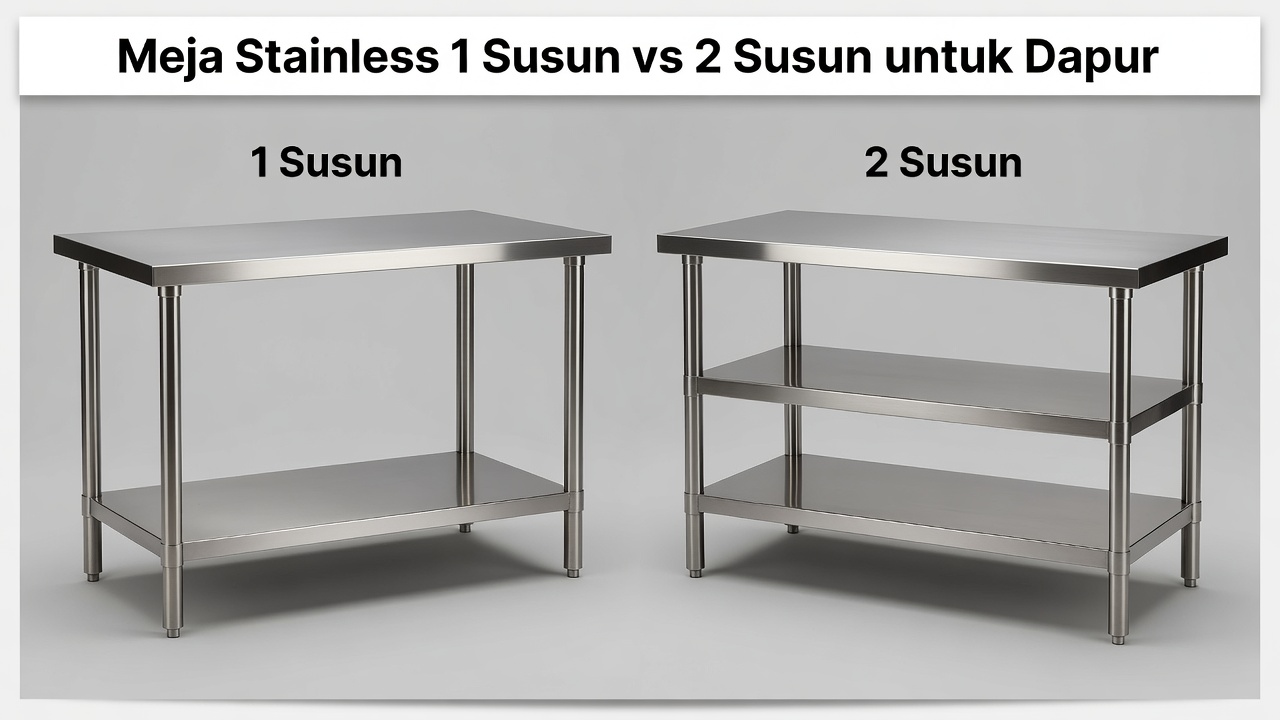 Meja Stainless 1 Susun vs 2 Susun untuk Dapur