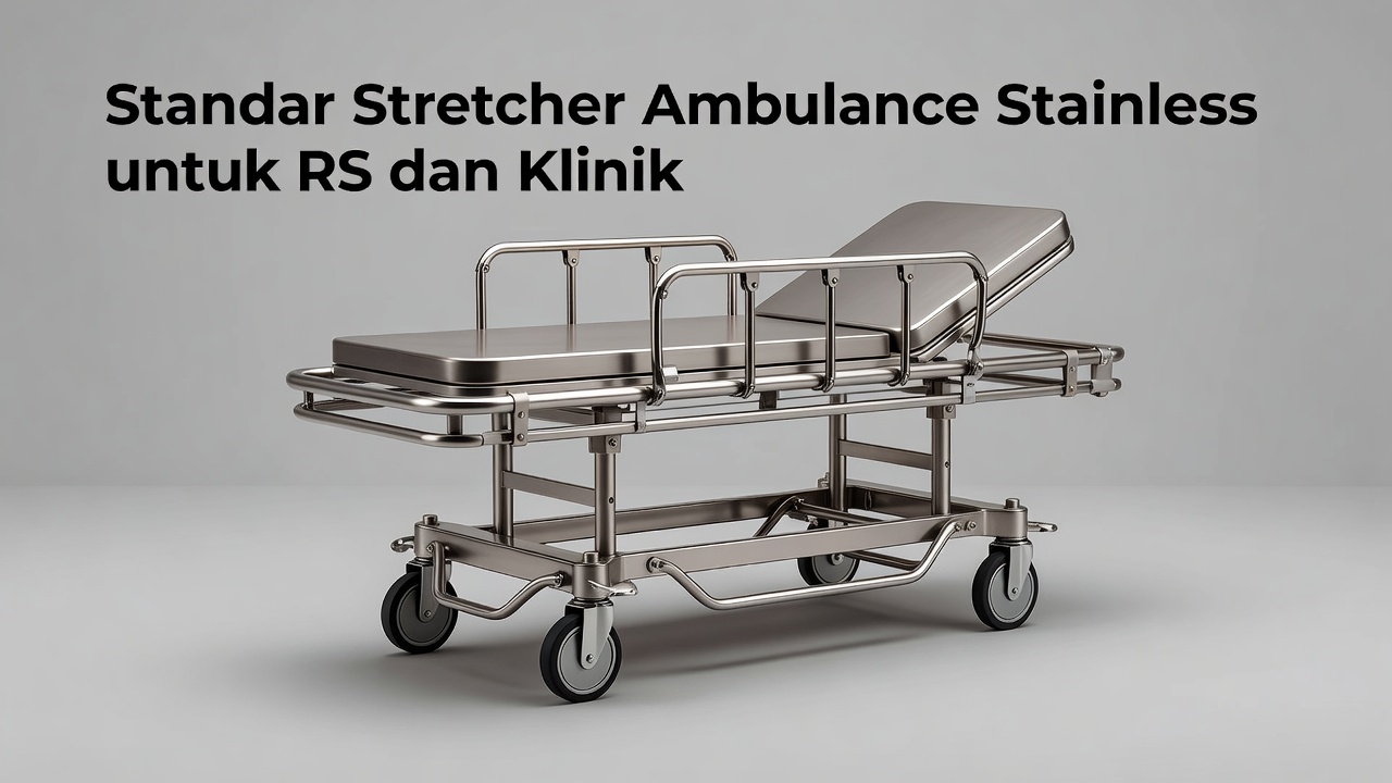 Standar Stretcher Ambulance Stainless untuk RS dan Klinik