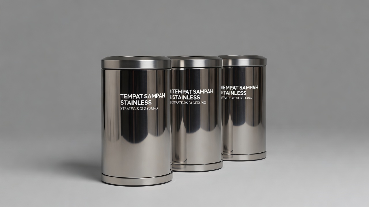 Tempat Sampah Stainless Strategis di Gedung