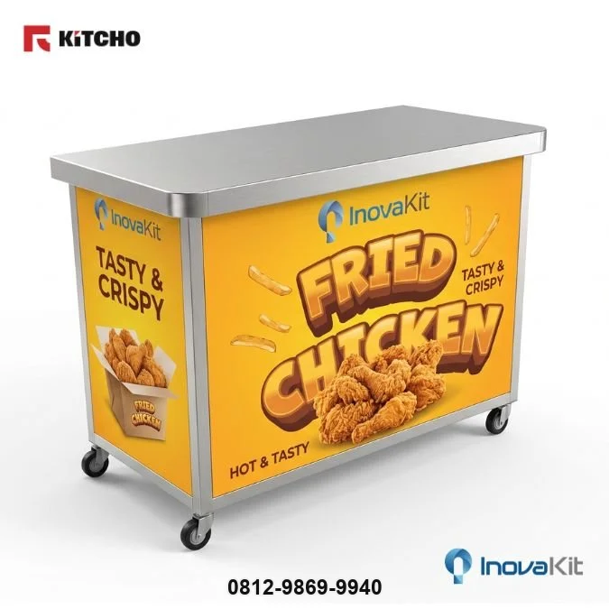 Jual & Distributor Booth Fried Chicken Stainless Steel di Bandung — Harga Pabrik, Vendor, Fabrikasi