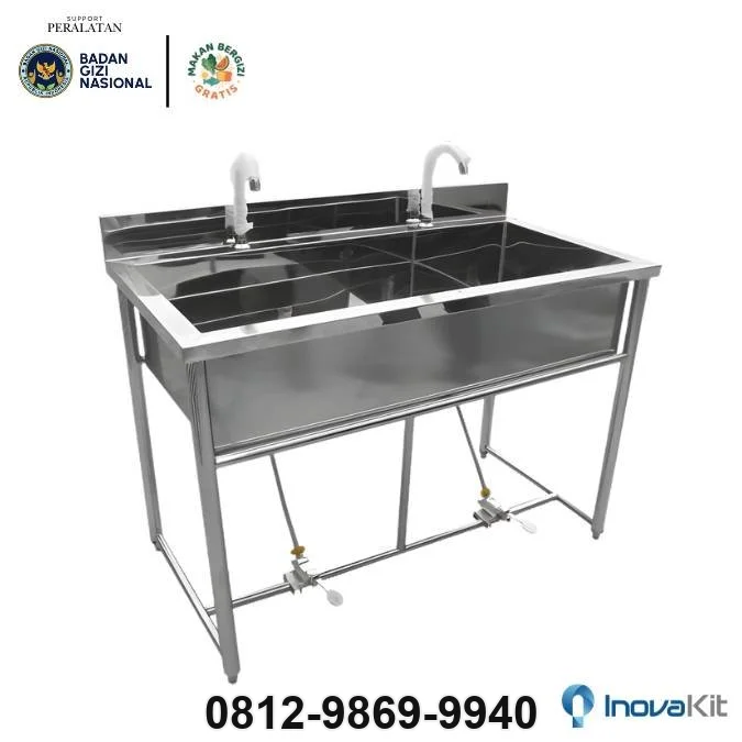 Jual Kitchen Sink Double Bowl Wastafel 2 Sink Dapur Stainless Sukadamai, Sukamakmur, Kabupaten Bogor