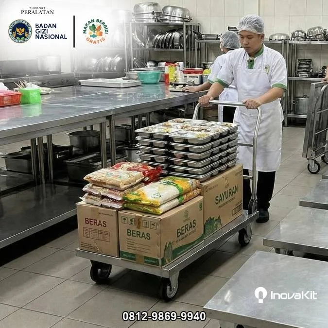 Load Trolley 300kg Standar Dapur MBG | Troli Angkut Serbaguna