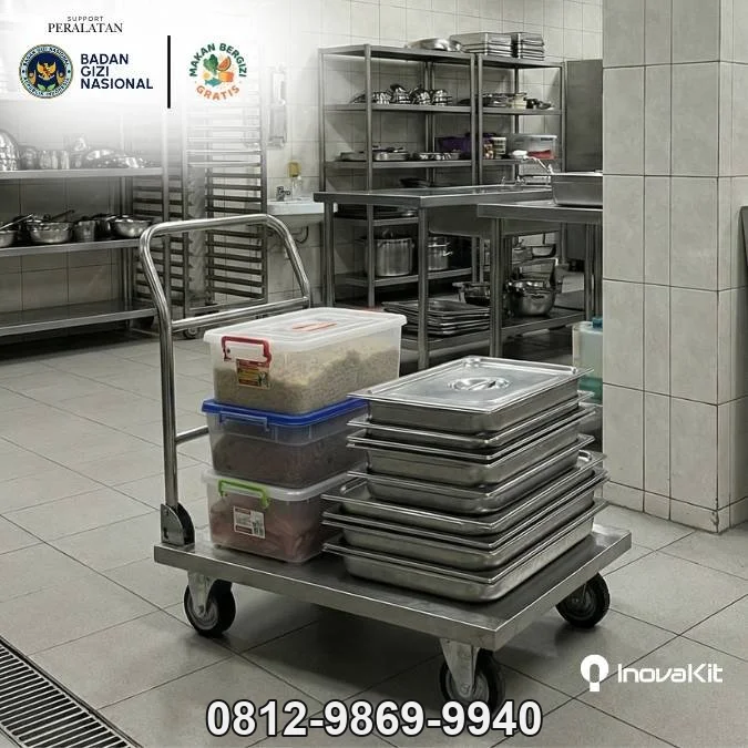 Load Trolley 500 kg Standar Dapur MBG | Troli Lipat Barang 500 kg