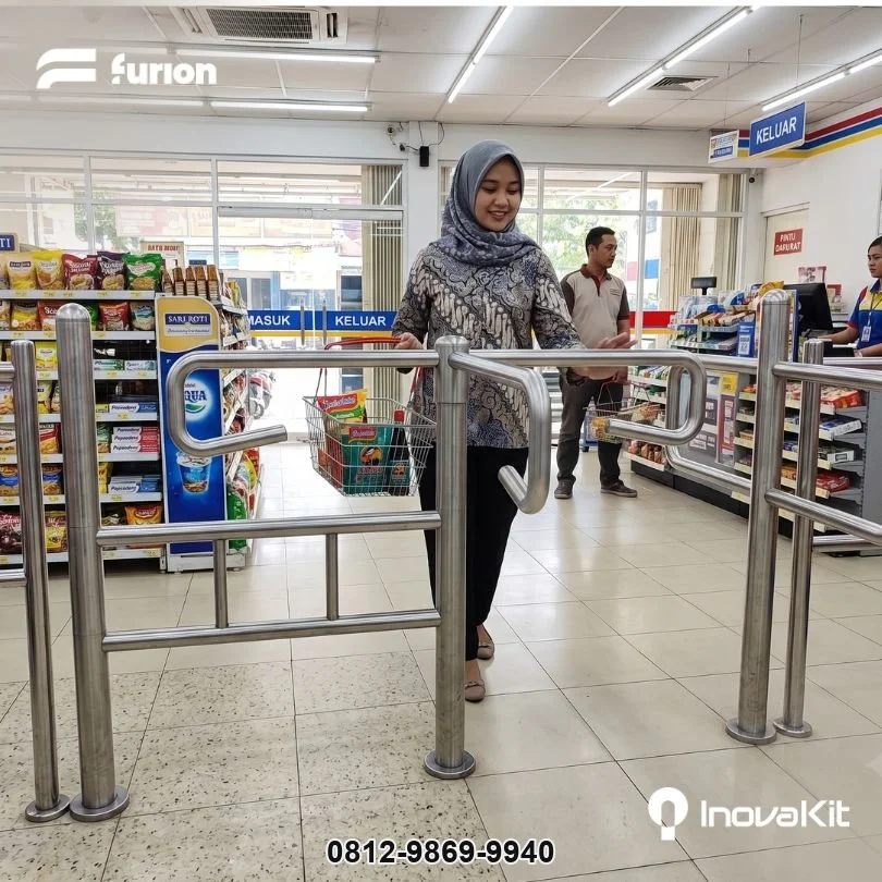 Pintu Putar Stainless | Pintu Dorong | Turnstile