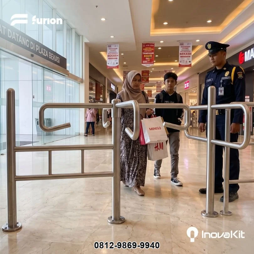 Pintu Putar Stainless | Pintu Dorong | Turnstile
