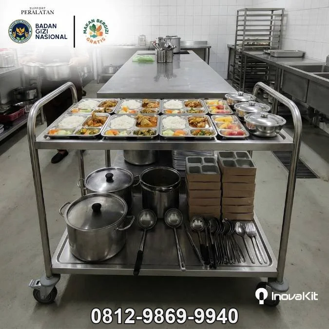 Jual & Distributor Service Trolley 2 Tiers Standar Dapur MBG di Batuan, Sumenep — Harga Pabrik, Vendor, Fabrikasi