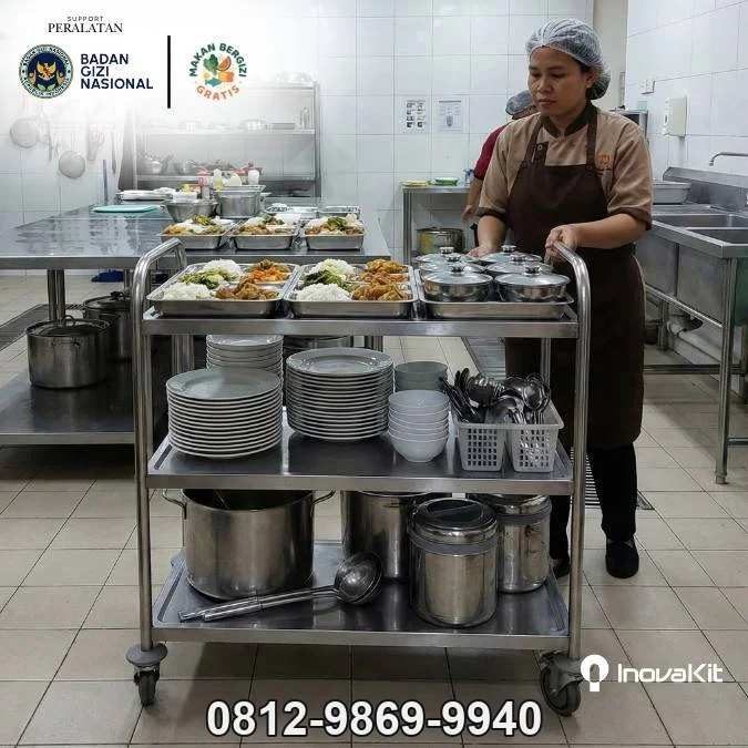 Jual & Distributor Service Trolley 3 Tiers Standar MBG di Aceh Selatan — Harga Pabrik, Vendor, Fabrikasi