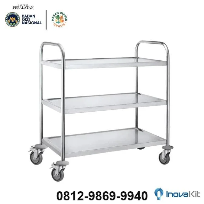 Jual & Distributor Service Trolley 3 Tiers Standar MBG di Bubulak, Bogor Barat, Bogor — Harga Pabrik, Vendor, Fabrikasi