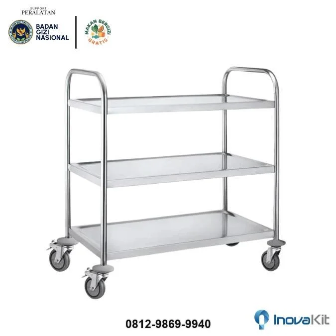 Jual & Distributor Service Trolley 3 Tiers Standar MBG di Bawen, Semarang — Harga Pabrik, Vendor, Fabrikasi