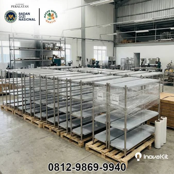 Jual & Distributor Solid Pan Rack 4 Tiers Standar Dapur MBG di Aceh Besar — Harga Pabrik, Vendor, Fabrikasi