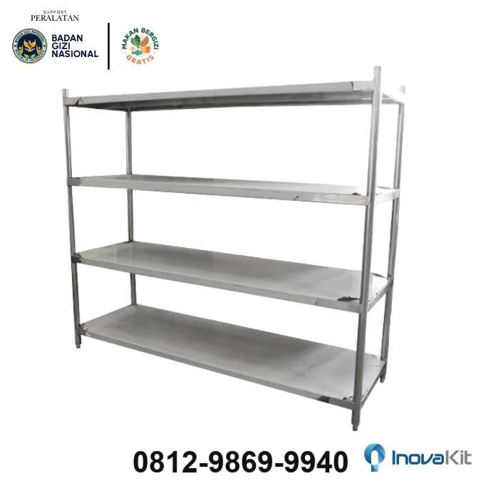 Jual & Distributor Solid Pan Rack 4 Tiers Standar Dapur MBG di Aceh Utara — Harga Pabrik, Vendor, Fabrikasi