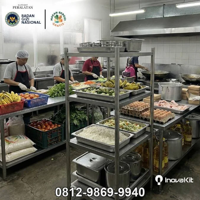 Jual & Distributor Solid Pan Rack 4 Tiers Standar Dapur MBG di Batur, Banjarnegara — Harga Pabrik, Vendor, Fabrikasi