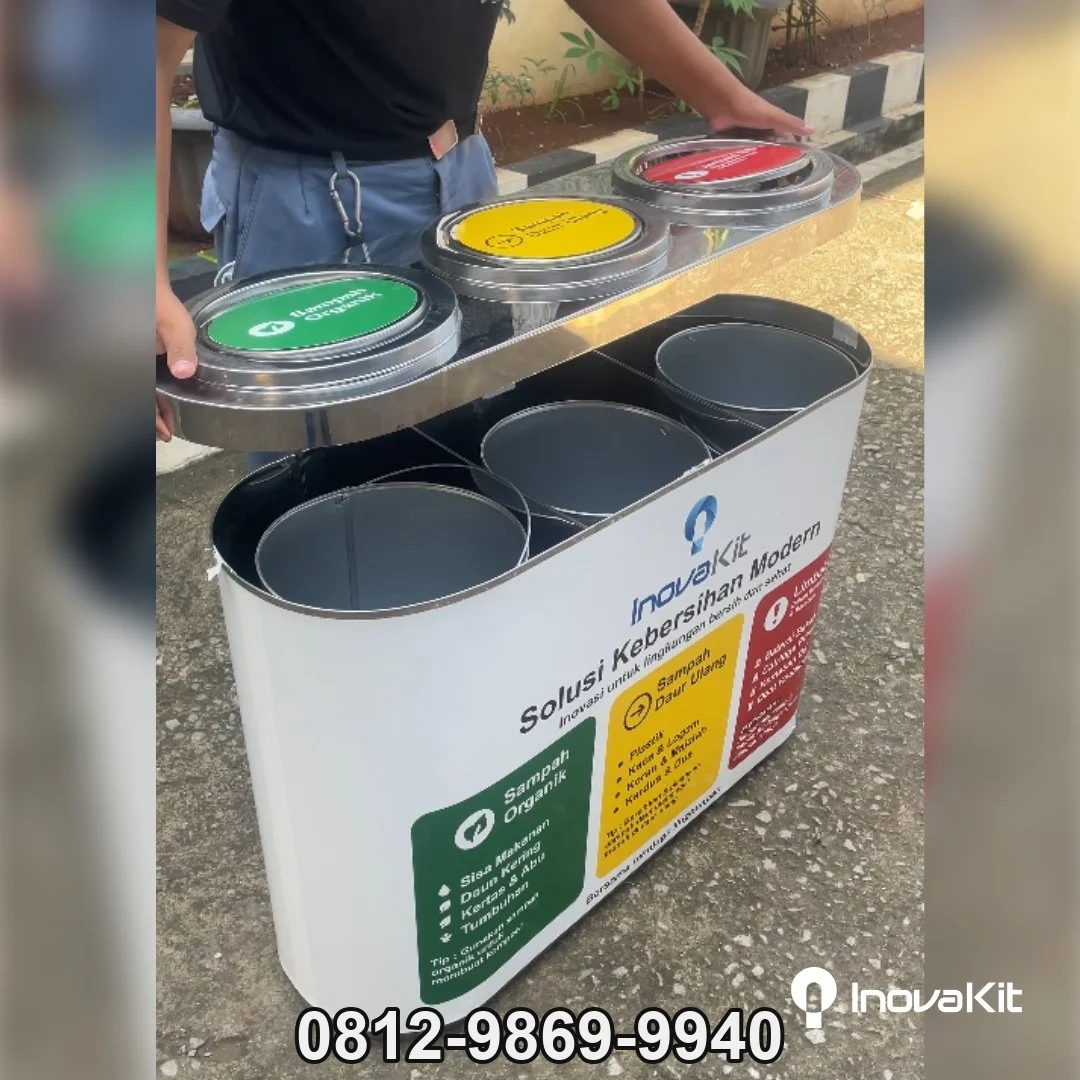 Tempat Sampah Stainless 3 in 1 Karang Mulya, Karang Tengah, Kota Tangerang