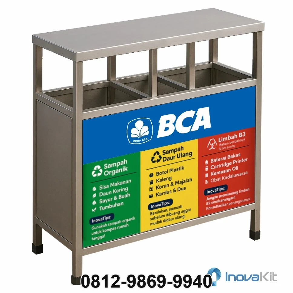 Jual & Distributor Tempat Sampah Stainless 3 in 1 Model Kotak 2 di Aceh Singkil — Harga Pabrik, Vendor, Fabrikasi