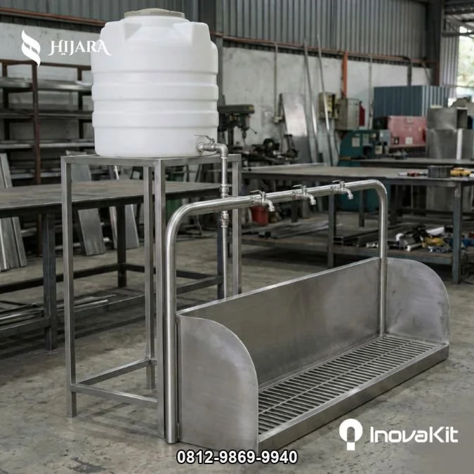 Tempat Wudhu Stainless Steel dengan Tangki