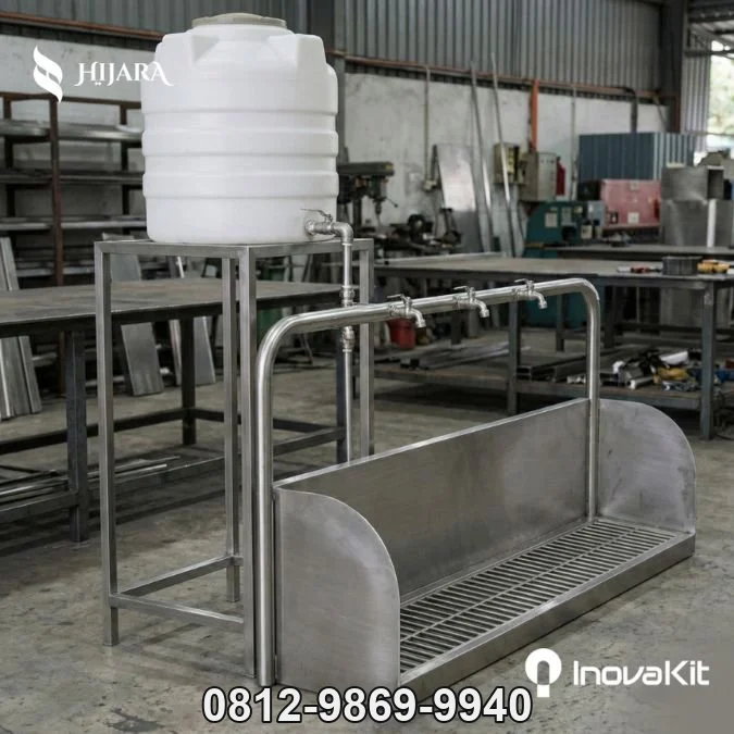 Jual & Distributor Tempat Wudhu Stainless Steel dengan Tangki di Abadijaya, Sukmajaya, Depok — Harga Pabrik, Vendor, Fabrikasi