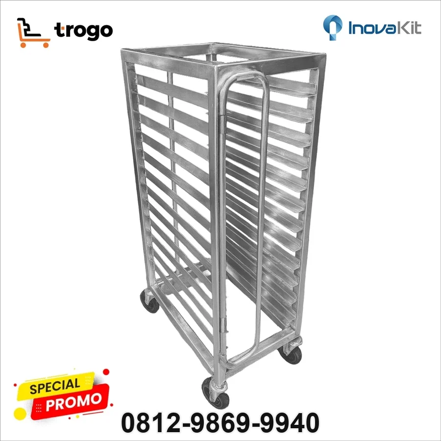 Jual & Distributor Troli Rak Loyang Stainless Steel 15 Susun di Alian, Kebumen — Harga Pabrik, Vendor, Fabrikasi